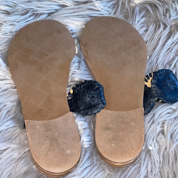 EUC Jack Rogers Lauren Black & White Color Block Sandal Size 9.5 - Picture 8 of 8